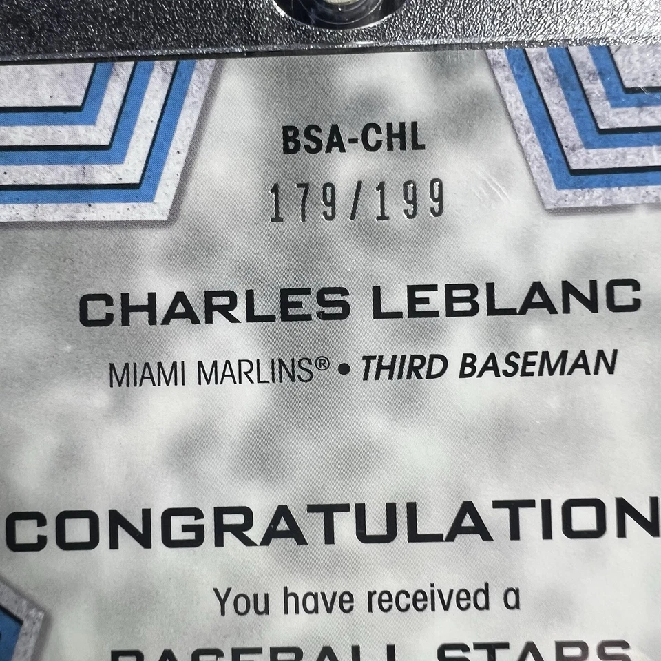 Charles Leblanc 2023 Topps Series 1 Baseball Stars Black /199 Rookie Auto RC AU - Image 3 of 4