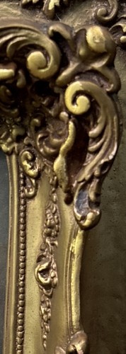 Antiker geschichteter Bilderrahmen Gold vergoldet verziert großer Gemälde 17” x 14” mit Druck - Bild 19 von 23