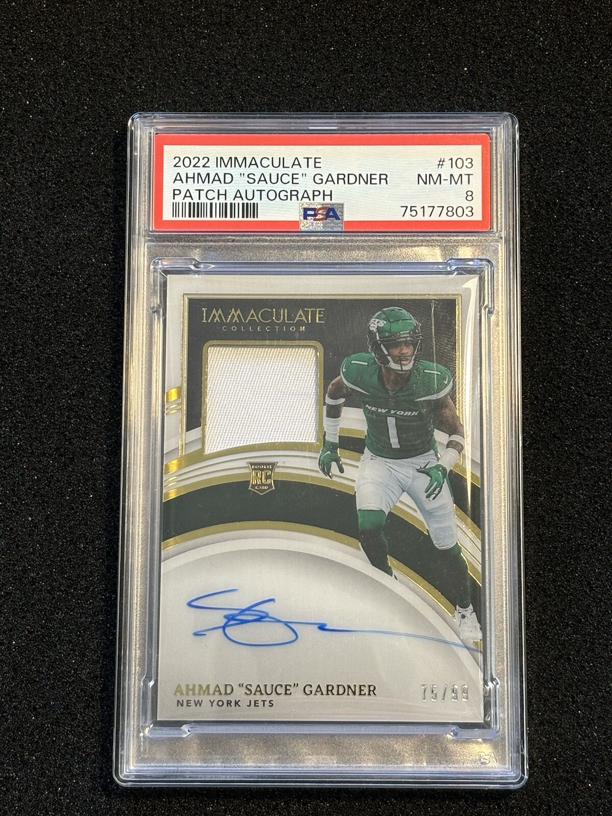 2022 Panini Immaculate Rookie Patch Auto Ahmad Gardner #103 /99 AU MEM RC