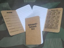 1 x Repro WWII German Wehrmacht Notizbuch 1944 Pocket Notebook Army Reproduction