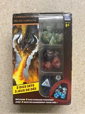 Spin Master Games Campaign Dice For Role Playing Games 3 Sets with Pouches New