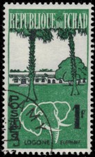 CHAD 71 - African Elephant and Logone Village (pa75453)