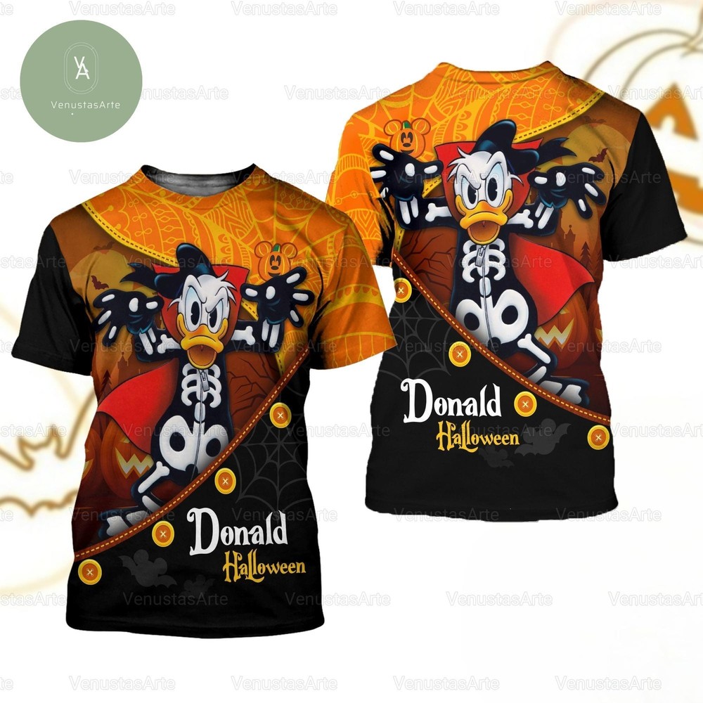 Halloween Donald Tshirt  Donald Duck Tshirt  Donald Skeleton Shirt  Donald Horro