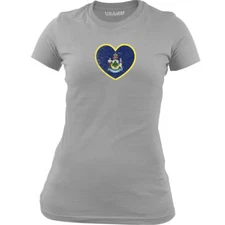 Original Ladies Maine Heart State Flag T-shirt