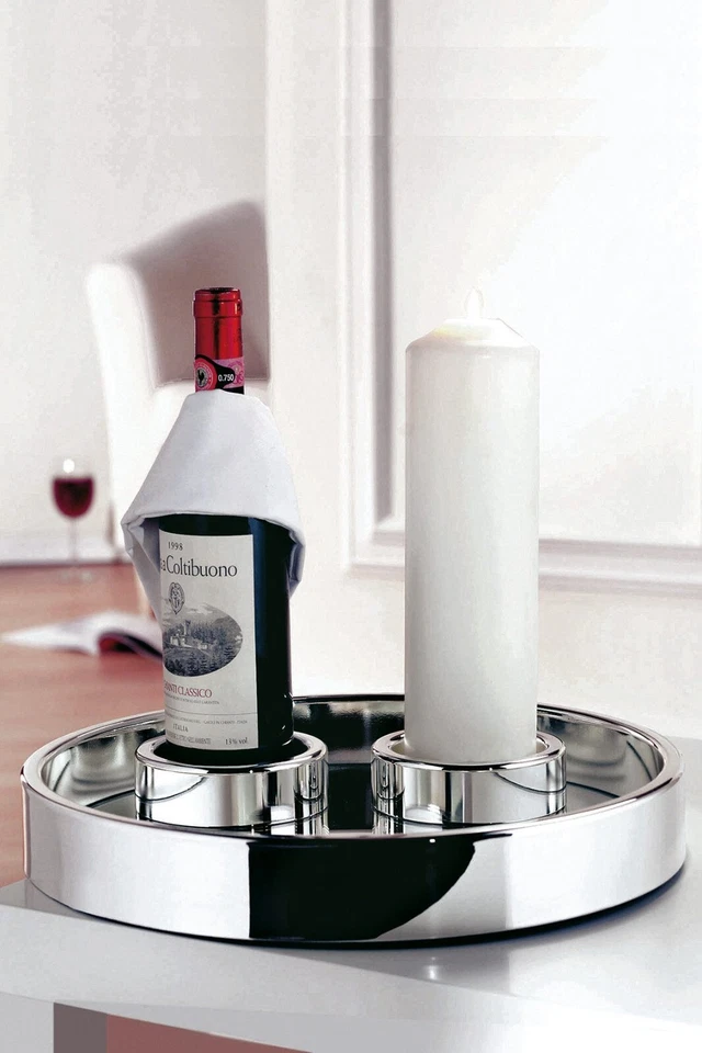 FINK Tablett EMPIRE Metall, mit Spiegeleinsatz Durchmesser 26 cm - Bild 2 von 2