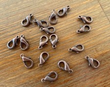 17 Antique Copper Tone Lobster Claw Clasps, Findings For Jewelry Making 11mm