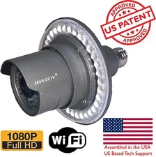Zeus CCTV 1080p WiFi Floodlight Camera Wireless Night Vision Home Security Cam