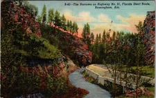 Narrows on Hwy 91 Florida Short Route Birmingham Alabama Linen Card Posted 1947