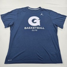 Nike Dri-Fit Air Jordan Georgetown Hoyas Elite Basketball Blue T-Shirt Size XL