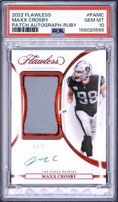 2022 Flawless Patch Auto Maxx Crosby Ruby /15 PSA 10