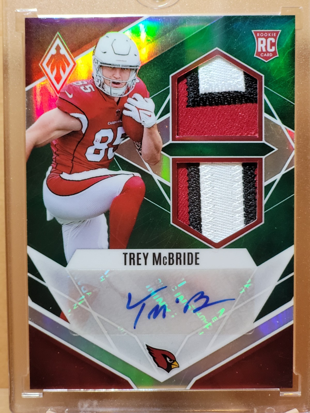 2022 Panini Phoenix #RAD-TM Trey McBride Rookie Autograph Dual 3 Color Patch /25