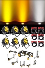 6 Chauvet DJ SlimPar Pro W USB D-Fi LED Wash lights Transport Cart DMX Cables