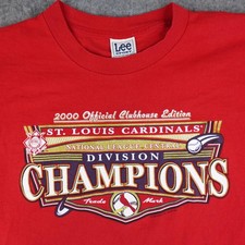 Vintage St Louis Cardinals Shirt Mens Large Red MLB Lee Sport 2000 Champs Y2K