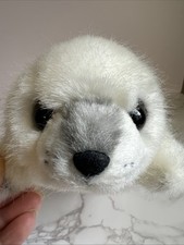 Vintage Russ Berrie Plush White Harp Seal - 8  Plush Stuffed Animal Toy NWT