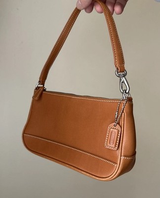 Coach Hampton Demi Mini Small British Tan Brown Leather Purse