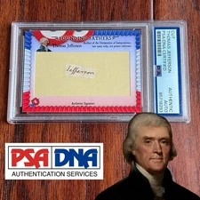 THOMAS JEFFERSON * PSA * Autograph President Cut Signature Card SIGNED