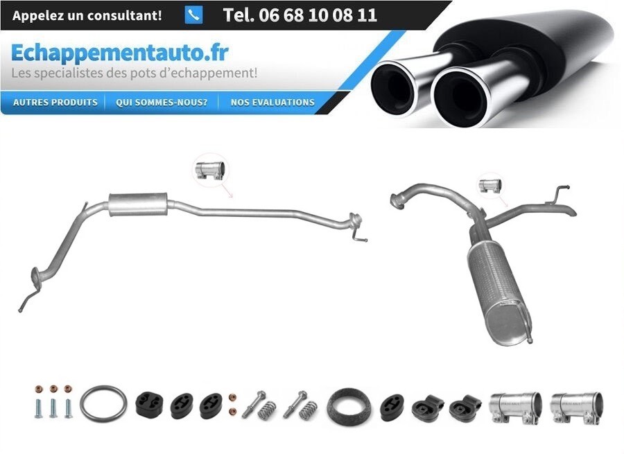 Échappement complet Honda Civic 8 18220SMGE11 silencieux pour moteur 1.4 essence