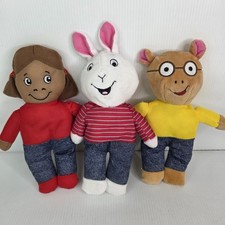 PBS Kids Arthur, Buster, Francine Stuffed Plush Animal Set Of 3 Toys EUC