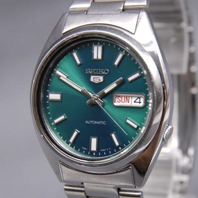[EXC+5] SEIKO 5 7S26-0480 37mm Green Dial Day/Date 21 Jewels Automatic Men Watch