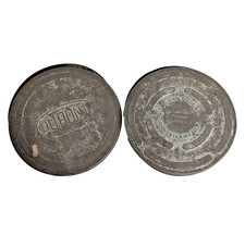 2 Metal 10 Inch Movie Film Cannisters Vintage Reel Kodak Dupont