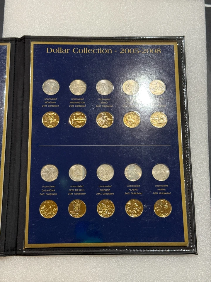 US Commemorative Gallery Quarter Collection 2005-2008 40 Coins 24 kt Gold Plated - Image 3 of 4