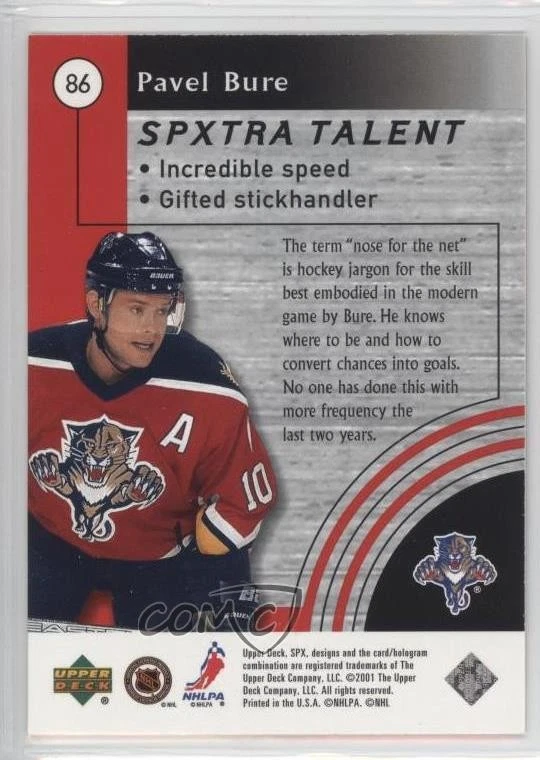 2001-02 SPx Pavel Bure #86 HOF - Image 2 of 2