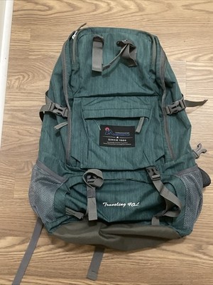 Outdoor Adventure Mountaintop 40L Hiking Camping Backpack - 22 x16  Large Green