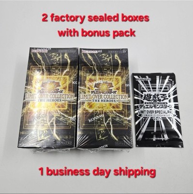 Yu-Gi-Oh OCG LIMIT OVER COLLECTION THE HEROES Box x2 mit Bonus 1 Pack Japanisch