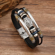 Bracelet En Cuir Pu Pour Homme, Style Punk (Neuf)