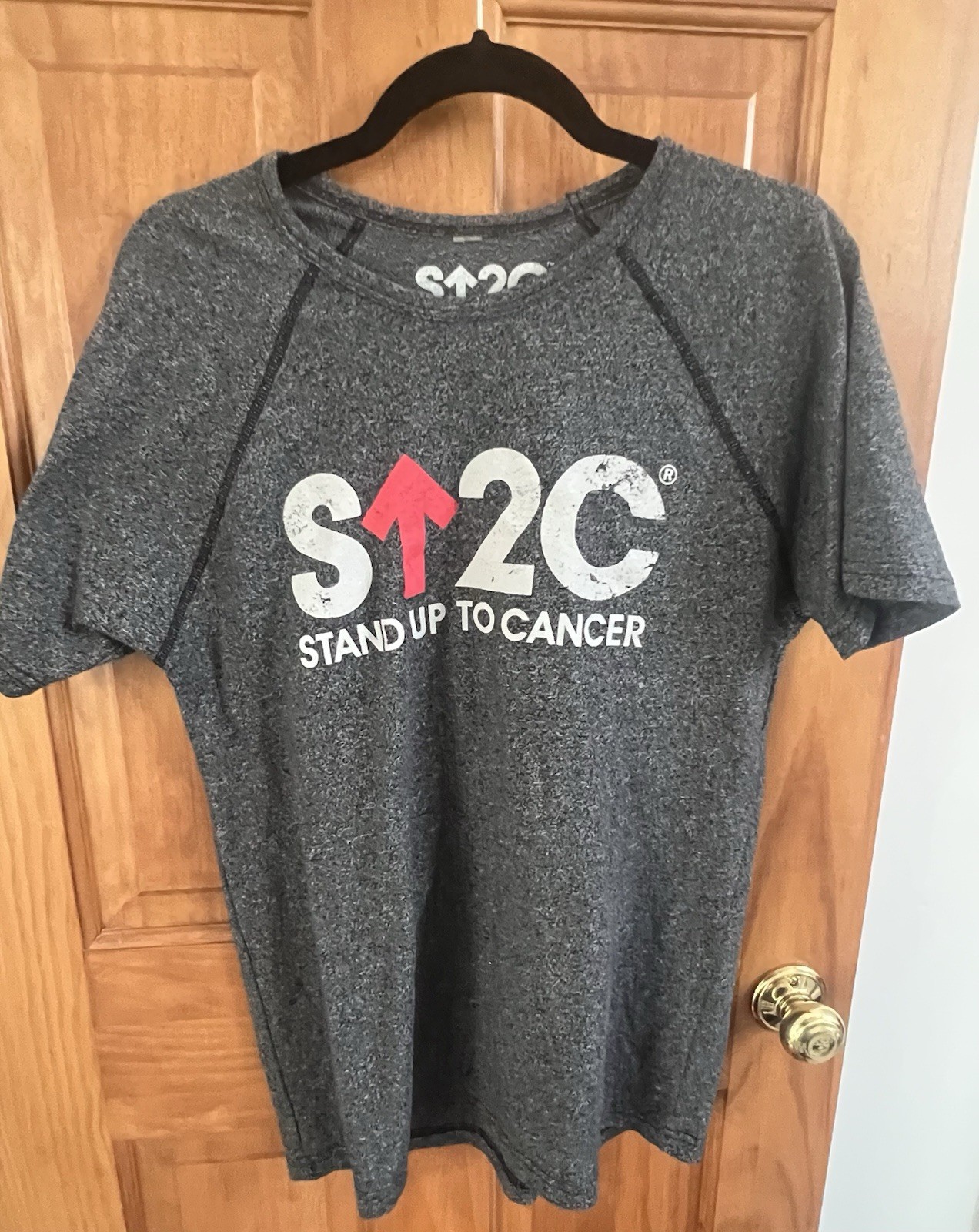 Stand Up To Cancer SU2C Charcoal Gray Heathered T-Shirt Crewneck