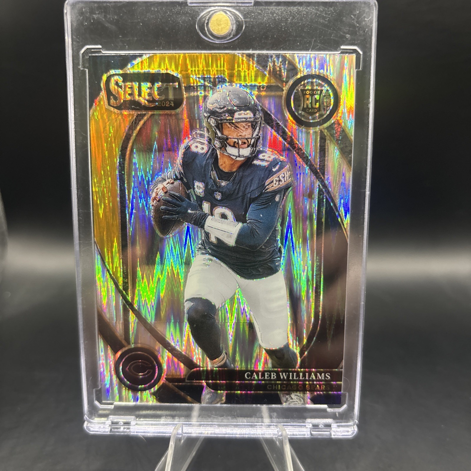 Caleb Williams 2024 Select #216 Club Level Black & Gold Shock Prizm Rookie Bears