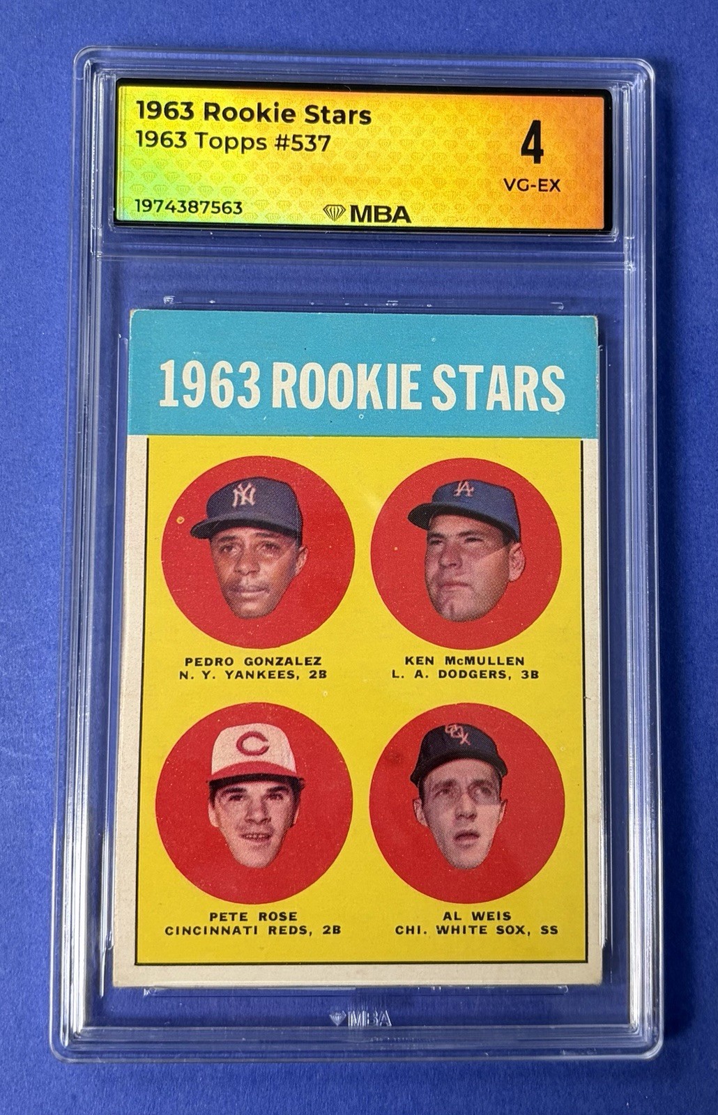 1963 Topps Rookie Stars #537 Gonzalez/McMullen/Rose/Weis MBA 4 VG-EX