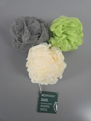 Set of 3 EcoTools Delicate Ecopouf Gentle Sensitive Skin Recycled Netting Sponge