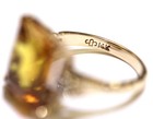 14K Yellow gold Lab grown Radiant Cut Citrine white topaz gemstone ring 6.8g 6.5 — photo 5