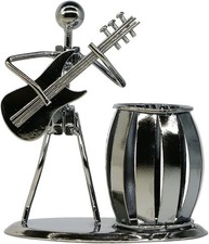 Guitar Pen Holder Creative Desktop Accessories Multipurpose Metal Desk Pencil
