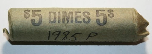 1985-P Roll of 50 Uncirculated Roosevelt Dimes