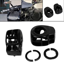 Vivid Black Aluminum Handlebar Control Switch Housings For Harley Electra Glide