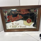 Vintage Stroh's "Proudly Serve To Our Ohio Friends" Mirror Advertising Beer Sign