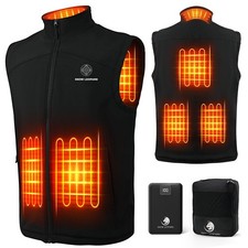 Men's Heated Vest with Battery Pack Included 7.4V 16000mAh, Rechargeable Soft...