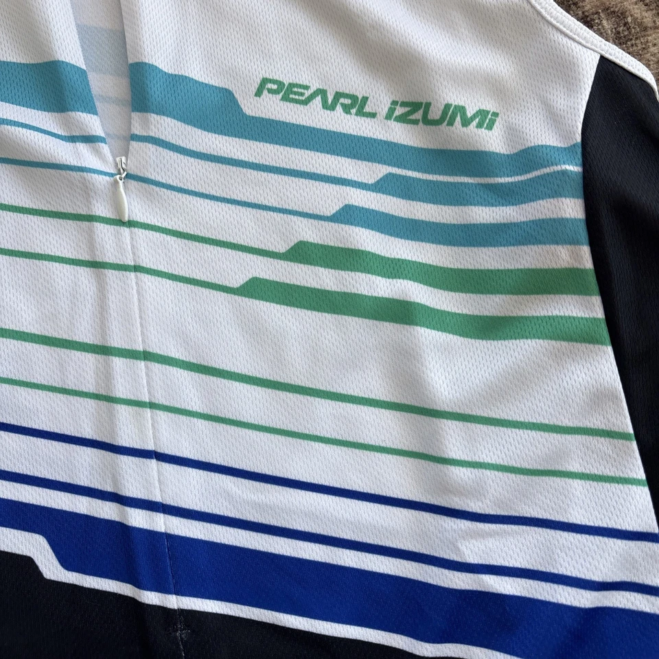 Camisa de ciclismo Pearl Izumi para mujer sin mangas 1/4 cremallera negra blanca talla grande Foto 2 de 4