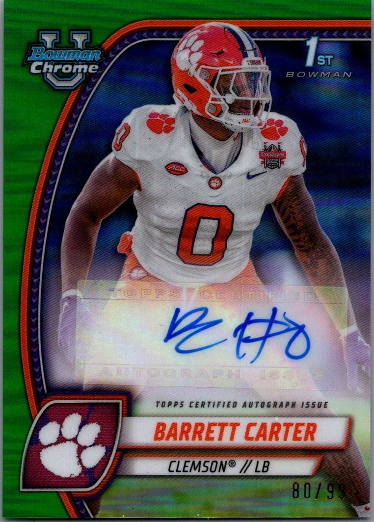 2024 Bowman Uni Chrome #PA-BCA Barrett Carter Prospec Autographs Green Refractor