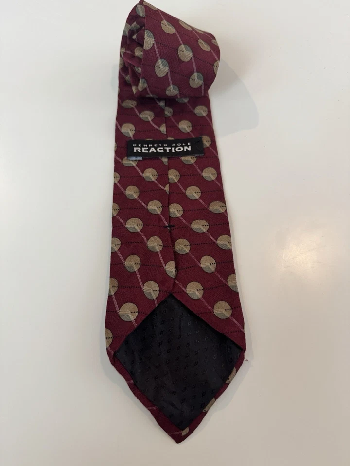 CORBATA HOMBRE KENNETH COLE BORGOÑA CON MARRÓN Y VERDE Foto 3 de 3