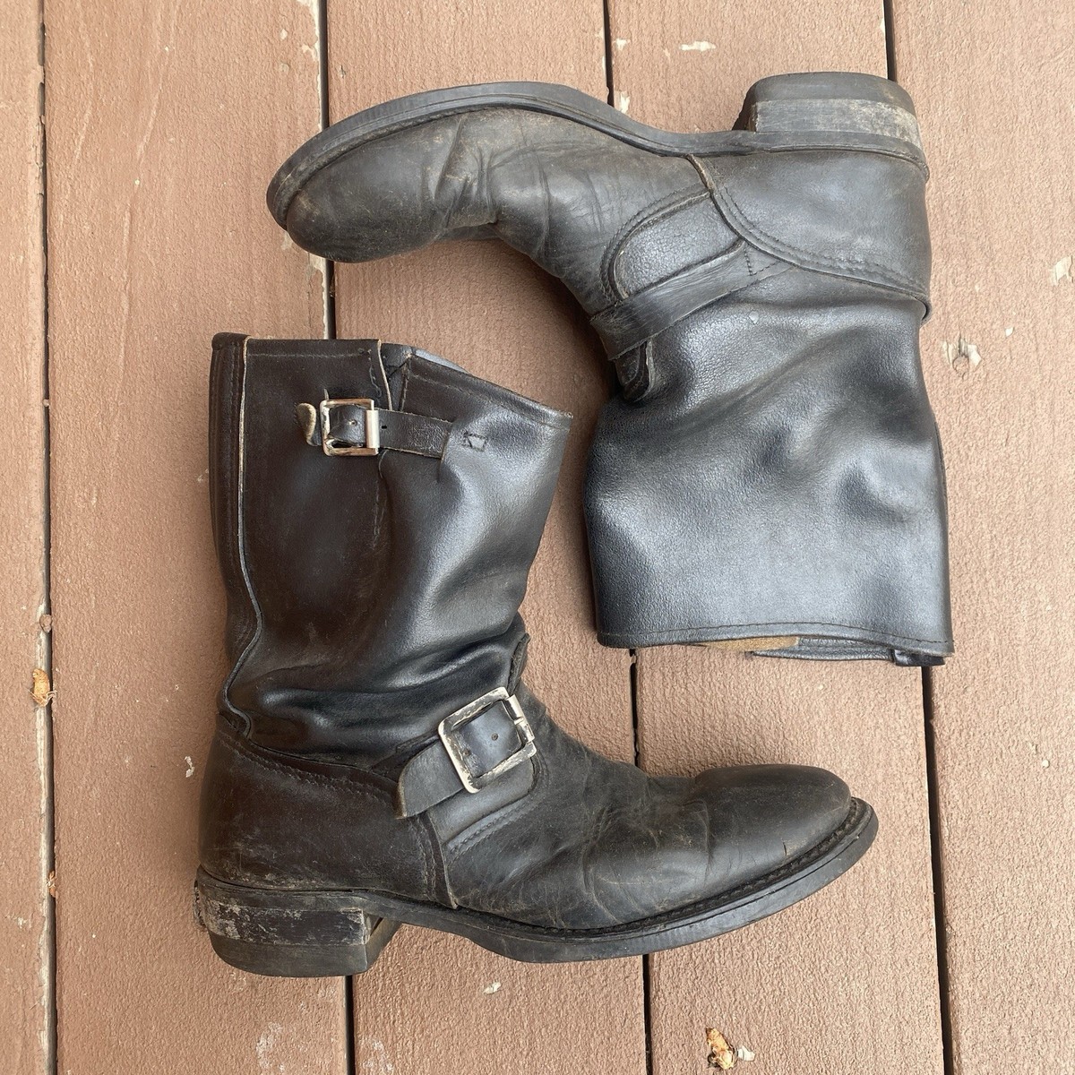 Vintage USA unknown Engineer boots 25cm位 Unknown Engineer Boots – Cord Soles, Brass Buckels – USA