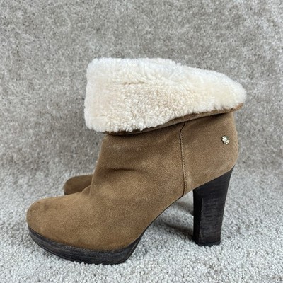 UGG Dandylion Ankle Boots Booties Size 8 Chestnut reversible shearling trim