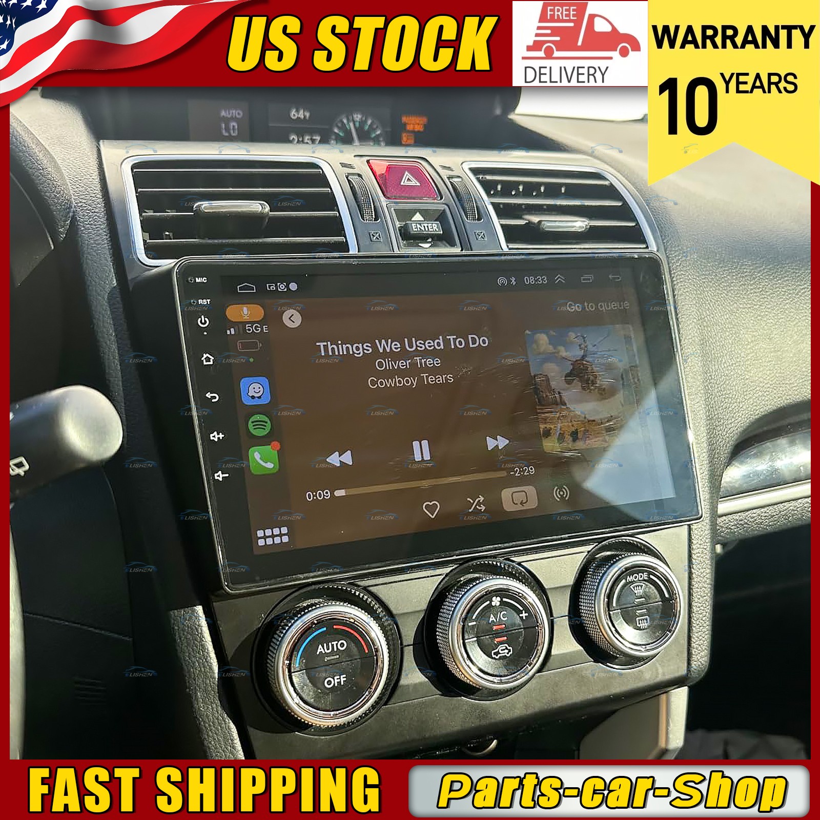 GPS Navi Car Stereo Radio 2+32GB Carplay For Subaru Forester/XV/WRX 2015-2018