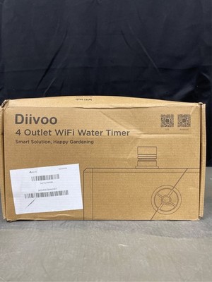 Diivoo 4 Zone WiFi Water Timer with Brass Inlet, Smart Hose Sprinkler Timer 4 Ou