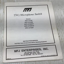 MFJ TNC Microphone Switch Original Instruction Manuals Models MFJ-1272B & more