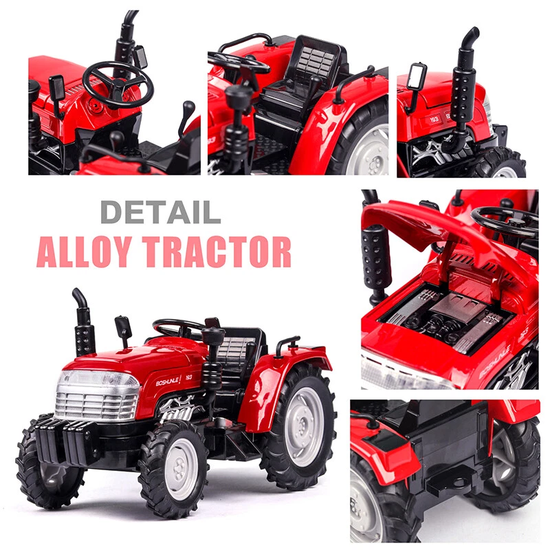 Farm Tractor Toy Model Metal Diecast Farm Vehicles Toy Tractor for Kids Boys Red - Image 3 of 4