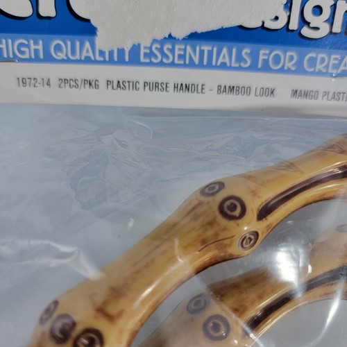 Darice Craft Faux Bamboo Purse Handles 2 Piece Vintage Handbag NOS New - Picture 9 of 11