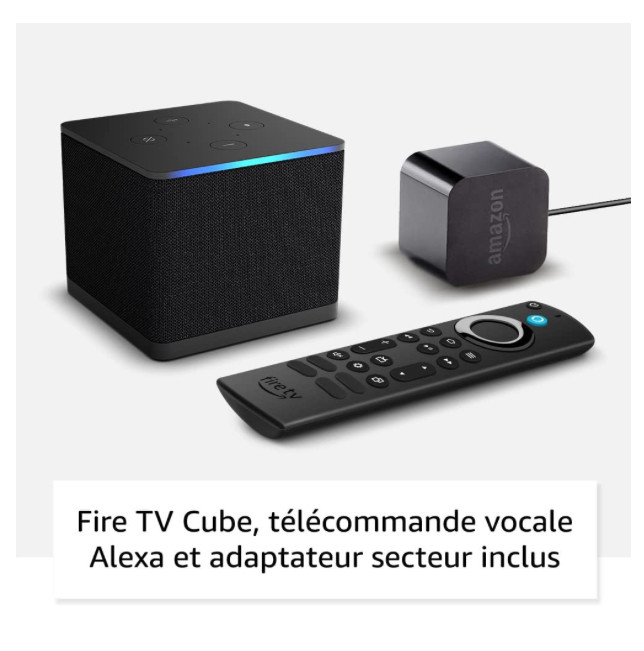 Fire TV Cube lecteur multimédia avec contrôle mains-libres Alexa et qualité d'image Ultra HD 4K